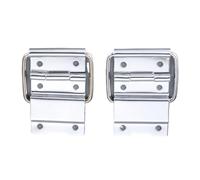 2Pcs Sliver/Black Cabinet Hinges Flight Case Doors Tool Boxes Lockers Support Hinge Suitcase Fitting Air Box Accessories 6 Hole(Silver 2pcs)