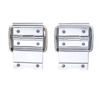2Pcs Sliver/Black Cabinet Hinges Flight Case Doors Tool Boxes Lockers Support Hinge Suitcase Fitting Air Box Accessories 6 Hole(Silver 2pcs)