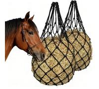 2PCS Slow Feed Hay Nets for Horses - Durable Horse Hay Net with Small Hole Design, Hanging Hay Feeder Bag for Stall, Paddock & Trailer - Safe Feeding Solution for Horses, Goats & Sheep (Black)