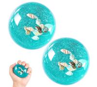 2PCS Slow Rising Squishies, Stress Relief Fidget Toys, Ocean Shells Design, Anxiety Management Tools for Office Desk and Classroom Use, Compact Cube Shape Measuring 6 cm