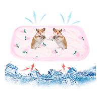 2Pcs Small Animals Cooling Mat Bed Rabbit Hamster Cooling Pad Summer Ice Silk Sleeping Bed for Small Pet Puppy Guinea Pigs Hamster Rabbits Hamsters Cat 30 * 22cm/11.8 * 8.7in (Peach)