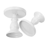 2pcs Small Cake Stand Iron Alloy High Footed Fruit Plate Dessert Tray | White Elevated Presentation, Easy-clean Finish, Stylish Modern Design for Cupcakes, Bread Rolls, Home Gatherings and Coffee