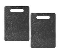 2pcs Small Chopping Board Set,Granite Effect Chopping Board,Double-Sided Use Mini Chopping Board and Black Chopping Board, Non-Slip Plastic Cutting Boardfor Camping Food Prep and Dishwasher Safe