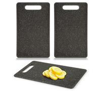 2Pcs Small Cutting Board for Kitchen Mini Lightweight PP Plastic Cutting Mats Set Dishwasher Safe Granite Color for Camping Fruits Vegetables Easy Grip Chopping Meat Cheese Serving Tray with Handle