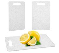 2Pcs Small Cutting Board for Kitchen Plastic Cutting Board Set Dishwasher Safe Sturdy Cuttings boards with Handles Easy to Clean Chopping Boards for Camping Food Fruits Prep Vegetable (6" x 10" White)