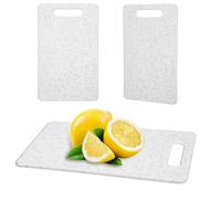 2Pcs Small Cutting Board for Kitchen Plastic Cutting Board Set Dishwasher Safe Sturdy Cuttings boards with Handles Easy to Clean Chopping Boards for Camping Food Fruits Prep Vegetable (6" x 10" White)