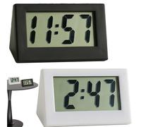 2PCS Small Digital Clock,Digital Alarm Clock for Bedside & Travel,Battery Powered Portable LED Display Alarm Clocks,Mini Non-Ticking Electronic Clock,Bedside Cl-ocks,Small Alarm Cl-ock#White & Black