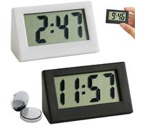 2PCS Small Digital Clock,Small Digital Travel Alarm Clock,Silent Travel Sm/all Cl/ock,Dig/ital Clock with Date & Day, 12/24Hr,Bedside Alarm Cl/ock,Simple Operation,Easy to Read#Black and White