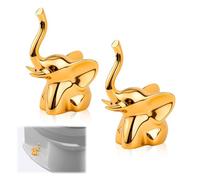 2pcs Small Elephant Toilet Bolt Covers, Adorable Gold-Colored Small Elephant Toilet Bolt Caps Funny Bathroom Decorative Accessories for Easy Installation