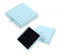 2Pcs Small Gift Box Square Present Box 8cm Blue Gift Boxes for Presents Cardboard Organizer Boxes for Bracelets Necklaces Earrings Souvenirs Jewelry Birthday Wedding Party Mother'S Day Favors