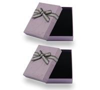 2Pcs Small Gift Boxes, 9x7x3cm Jewellery Gift Box with Lid Ring Earrings Bracelet Necklace Gift Boxes Small Paper Boxes for Gift Present (Purple)