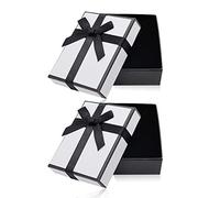 2Pcs Small Gift Boxes, 9x7x3cm Jewellery Gift Box with Lid Ring Earrings Necklace Bracelet Gift Boxes Small Paper Boxes for Gift Present (Black)