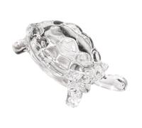 2pcs Small Glass Turtle Statue Set, Crystal Tortoise Figurines for Feng Shui Wealth, Desktop Ornament for Living Room and Study Decoration