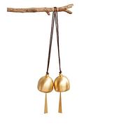 2Pcs Small Gold Plated Hanging Bell for Door Openning Bells for Good Luck Mini Hanging Bell Pendent Decoration