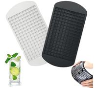 2Pcs Small Ice Cube Tray, 160 Grids Small Ice Cube Tray, Silicone Ice Cube Mold, Reusable ice Cube Tool, for Freezer Baby Food, Whiskey, Cocktails, Milk and Juice (Black+White)
