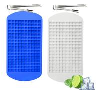 2PCS Small Ice Cube Tray, Mini Ice Cube Trays, Reusable Ice Cube Tool, Silicone Ice Cube Tray, 160 Grids Small Square Flexible Ice Cubes Molds for Cocktail Milk Juice Chocolate and Other Drink
