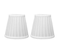 2Pcs Small Lamp Shade, Clip on Pleated Fabric Barrel Lampshade for Chandelier & Table Lamp, 3.6 Inch Top X 5.6 Inch Bottom X 5.1 Inch Height(White)