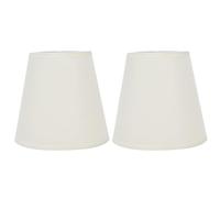 2PCS Small Lampshades, Fabric Lamp Shades, Clip on Bulb Lamp Shades for Table Lamps Barrel Only Suitable for E14 Bulbs (Beige), 9.2x14.2x13cm