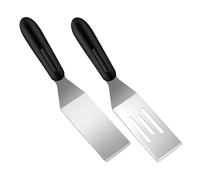 2Pcs Small Metal Spatula, Mini Serving Spatulas for Kitchen Flipping or Cooking Cutter and Serve Turner Spatula Stainless Steel and Scraper for Pancakes Brownies Desserts Cookie Eggs Tiramisu