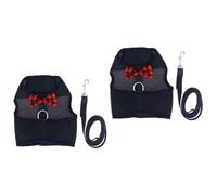 2pcs Small Pet Harness Guinea Pig Clothes Halloween Costume Pet Harness with Leash Mesh Outfits Breathable Mesh Vest Ham