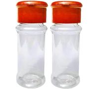 2Pcs Small Plastic Clear Salt Pepper Shaker Seasoning Jar Vinegar Cruet BottlePot,Salt Container,Convenient Clear Spice Dispenser Salt Shakers,Travel Salt and Pepper Shakers,Kitchen Accessories