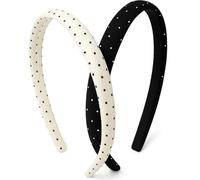 2PCS Small Polka Dot Headbands - Black & White Inspired Style Fashion Hair Band - for Women Girls Daily Outfits Photoshoots Cosplay Costumes Themed Party Look