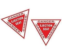 2pcs Small Retro DANGER EJECTION SEAT Funny JDM Drift Rat Look Vinyl Car Sticker Bomb Decal 70x62mm approx. each