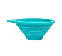 2pcs Small Strainer Silicone Kitchen Funnel with Stainless Steel Filter | Portable 4-inch foldable funnel with 40-mesh stainless filter; food-grade silicone; rust-resistant; dishwasher safe; easy