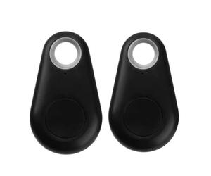 2Pcs Smart GPS Tracker For Kids,Water Droplets Shape Wireless Key Finder Locator Mini GPS Tracker, Sensor Device Tracker, Suitcase Tracker, key Finder Fob, Long RangeTracker, Best Dog Tracker (Black)