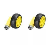 2Pcs Smart Robot Car Wheel With DC 6V Gear Motor, Plastic Tire For Breadboard, DIY Arduino Projects And Education Kits