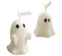 2pcs Smokeless Soy Wax Candle Ornaments Halloween Ghost Shaped