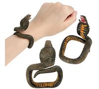 2Pcs Snake Bracelets Realistic Snake Wrist Band Bangle Scary Halloween Fake Snake Bracelet Novelty Decoration Tricky Party Favors Animal Python Prank Prop Halloween April Fool's Day Cosplay Party Gift