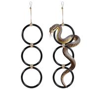 2Pcs Snake Climbing Rings for Ball Python, Snake Enrichment Climbing Rings, Ball Python Tank Decor, Reptile Enrichment Toys for Snakes, Corn Snakes, Terrarium, Bearded Dragon, Lizard, Parrot