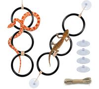 2PCS Snake Climbing Rings Toy Ball Python Climbing Toys Corn Snake Tank Accessories Decor Enrichment for Bearded Dragon Chameleon Gecko Lizard