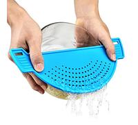 2PCS Snap Strainer, Heat Resistant Pot Strainer, Hands-Free Pan Strainer, Adjustable Clip-on Colander Food Strainer Fit Most Pots, Pans and Bowls, Food Strainer for Pasta, Spaghetti, Vegetable