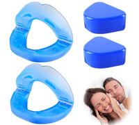 2PCS Snoring Aids for Men and Women, Anti Snoring Mouthpiece, Open Front Design Anti Snore Device, No Boiling Ready to Use Snore Stopper, Soft Snoring Mouth Guard,Sleep Apnea Mouthpiece for Good Sleep