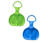 2Pcs Snow Sled Board Plastic Snow Slider Bum Seat Sledge for Kids and Adults, Winter Skiing Snowboard Sledge Outdoor Play Toy, Lightweight Snowboard Sled for Skiing Winter Holiday Play (B)