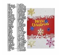 2pcs Snowflake Lace Cutting Dies, Snow Border Lace Die Cuts Metal Embossing Stencils Template Mould for Card Scrapbooking and DIY Craft Album Paper Card Decor