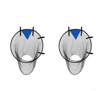2PCS Soccer Target Goal Nets Designed for Accuracy Training Featuring Foldable Storage and Straps for Easy Attachment on Different Soccer Goals (Black 55x70cm)