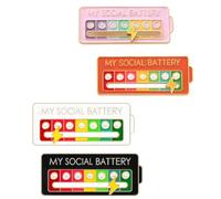 2Pcs Social Battery Enamel Pin Funny Mood My Social Battery Pin Badge Brooch for 7 Days Mood Expressing Pin for Introverts Gift (All)
