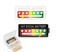 2Pcs Social Battery Slider Pin,Funny Interactive Brooch Enamel Pins for 7 Days, Cute Mood Pins for Backpacks Clothing Hat Bags Scarves, One size, Iron, 0