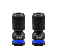 2pcs Socket Adapter for Impact Bit Holders with 1/2 Inch Square Drive Input and 1/4 Inch Hex Bit Output for Multi Purpose Tool Use (3/8)
