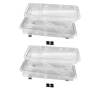 2PCS Soda Can Dispenser for Refrigerator 2 Layer Adjustable Auto Rolling Transparent Beverage Holder Drink Organizer for Pantry Cabinet Countertop