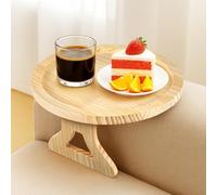 2PCS Sofa Tray Table Sofa Arm Trays Armchair table Sofas armrest tray tables Foldable Armrest Tray Strong Grip Drinks Snacks Remotes Wood No Assembly for Couches Sofas Chairs (2)
