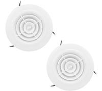 2Pcs Soffit Vents, 75mm Round Plastic Louver Soffit Air Vent Reptile Screen Grille Cover, Rotation Vent External Grille for Bathroom and Kitchen