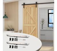 2pcs Soft Close Mechanism for Sliding Barn Door Hardware Track Kit, Hole- Damper Stopper Behind Rail, Fits 88-132lb Doors, for Easy Ins