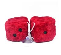 2Pcs Soft Furry Fluffy Plush Car Dice Aesthetic Cute Car Dots Pendant Retro Fashionable Couple Fuzzy Plush Dice for Ornament Decoration