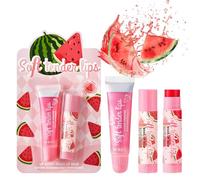 2PCS Soft Shimmer Lip Gloss & Colour-Changing Balm Duo - Hydrating Lip Oil & Moisture Boost for Natural Care - Lightweight Glossy Set Beauty Gifts for Women Girls Daily Glow Kit (Watermelon)