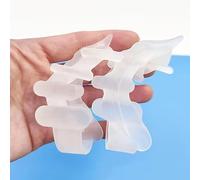 2pcs Soft Silicone Toe Separators 4-Hole Design Gel Toe Cushion Pads for Men Women Ideal for Toe Care Toe Spreaders (Clear)