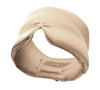 2pcs Soft Silk Sleeping Mask Blocking Light Eyemask Travel Protable Sleep Mulberry Smooth Eyepatch for Sleep(Beige)